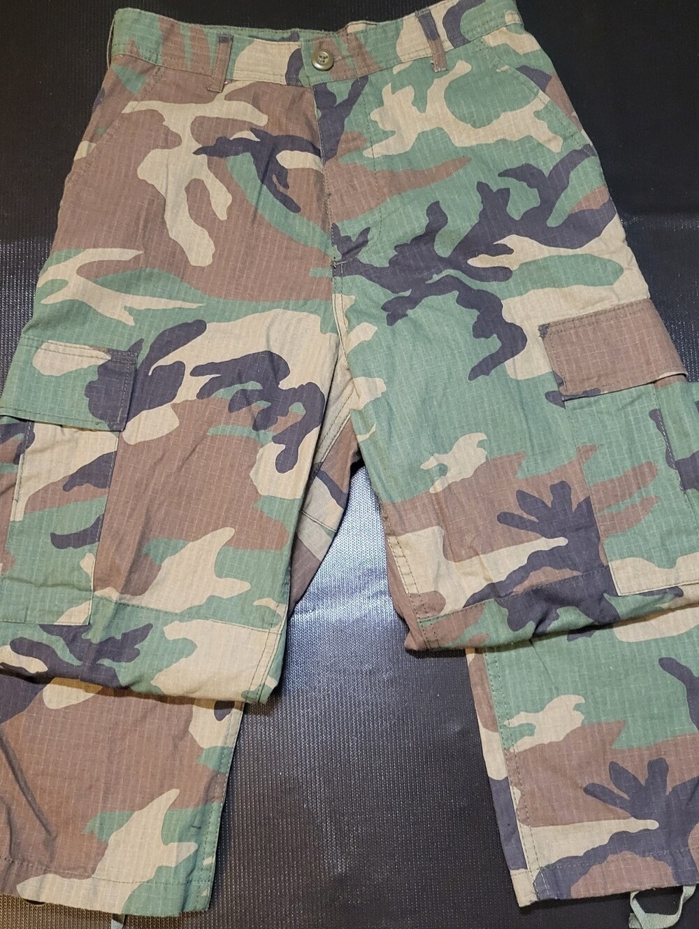 Army Camo Cargo Pants Rothco 100% Cotton Ripstop Woodland BDU Small 27x32